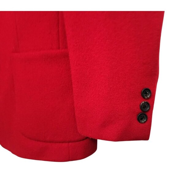 Vintage L.L.Bean Red Wool Coat Quilted Thinsulate Lining - Picture 6 of 15